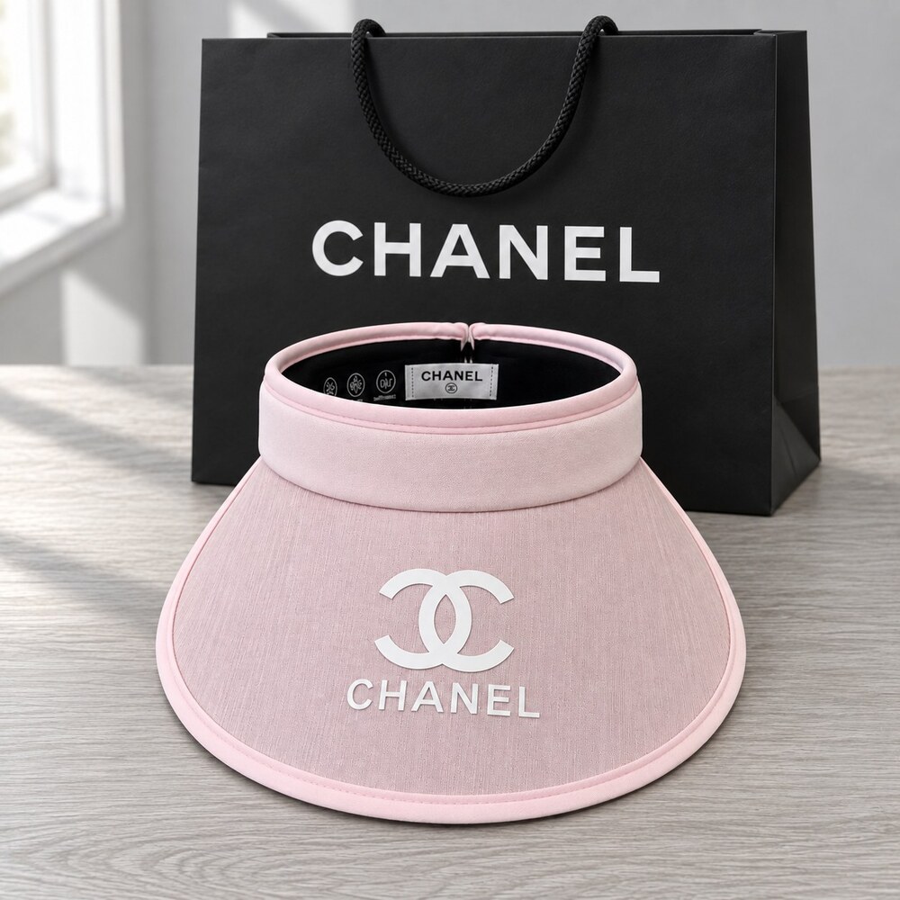 CHANEL Pastel Pink Logo Sun Visor